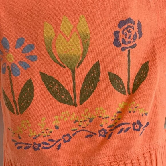 WEARABLE ART Womens Dress MAXI BEACHY 2 PC Jacket Sleeveless Vintage L Orange - Picture 6 of 14